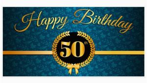 Gold Happy Birthday Banner Walmart Teal and Gold 50th Birthday Banner Walmart Com