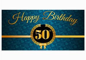 Gold Happy Birthday Banner Walmart Teal and Gold 50th Birthday Banner Walmart Com