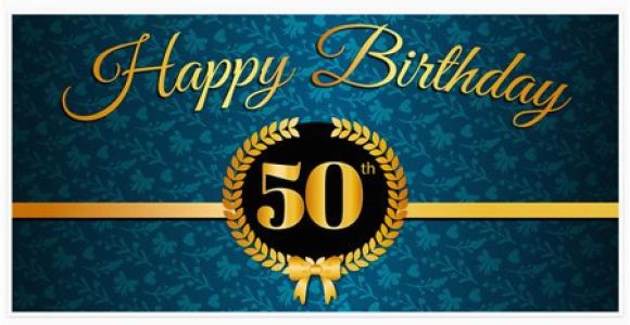 Gold Happy Birthday Banner Walmart Teal and Gold 50th Birthday Banner Walmart Com