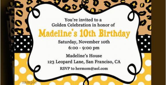 Golden Birthday Invitation Wording Golden Birthday Invitation Printable or Printed with Free
