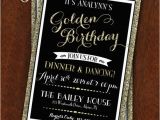 Golden Birthday Invitation Wording Golden Birthday Party Invitation Gold Black 30th Birthday