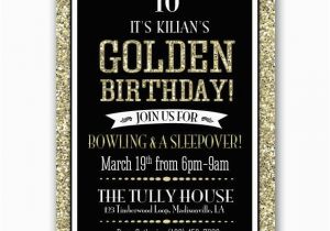 Golden Birthday Invitation Wording Golden Birthday Party Invitation Gold Black Birthday