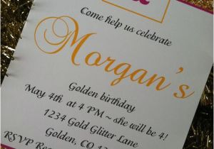 Golden Birthday Invitation Wording Items Similar to Golden Birthday Party Invitations