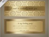 Golden Birthday Invitation Wording ornamental Golden Birthday Invitation Vector Free Download