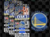 Golden State Warriors Birthday Invitations Custom Golden State Warriors Basketball Ticket Style