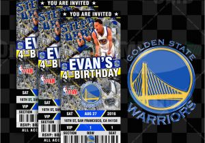 Golden State Warriors Birthday Invitations Custom Golden State Warriors Basketball Ticket Style