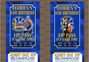 Golden State Warriors Birthday Invitations Golden State Warriors Basketball Birthday Party Ticket