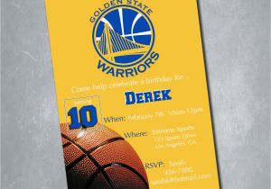 Golden State Warriors Birthday Invitations Golden State Warriors Digital Birthday Invitation by