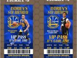 Golden State Warriors Birthday Invitations Golden State Warriors Nba Team Birthday Party Ticket Invit