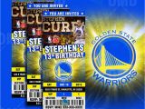 Golden State Warriors Birthday Invitations Golden State Warriors Sports Ticket Style Party Invites