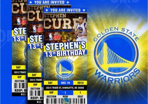 Golden State Warriors Birthday Invitations Golden State Warriors Sports Ticket Style Party Invites