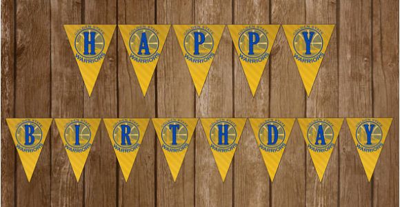 Golden State Warriors Happy Birthday Banner Golden State Warriors Digital Happy Birthday Banner Party Diy