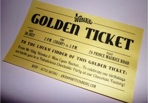 Golden Ticket Birthday Invitation Golden Ticket Party Invitations Printed Willy Wonka Invitation