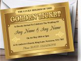 Golden Ticket Birthday Invitation Golden Ticket Personalised Wedding Invitations Ebay
