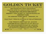 Golden Ticket Birthday Invitation Personalized Golden Ticket Invitations