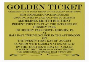 Golden Ticket Birthday Invitation Personalized Golden Ticket Invitations