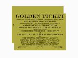 Golden Ticket Birthday Invitation the Golden Ticket Birthday Invitation Zazzle