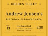 Golden Ticket Birthday Invitation Vintage Invitation Templates Canva