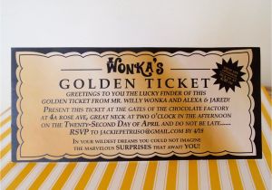 Golden Ticket Birthday Invitation Willy Wonka Golden Ticket Invitation Digital Printable