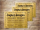 Golden Ticket Birthday Party Invitations Golden Ticket Birthday Invitation Golden Ticket Invite Willy