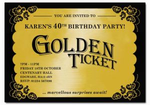 Golden Ticket Birthday Party Invitations Golden Ticket Invitation Party Invitation