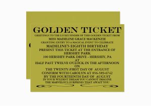 Golden Ticket Birthday Party Invitations the Golden Ticket Birthday Invitation Zazzle