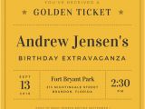 Golden Ticket Birthday Party Invitations Vintage Invitation Templates Canva
