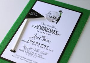 Golf themed Birthday Invitations 40th Birthday Golf themed Invitations Embellished