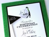 Golf themed Birthday Party Invitations 40th Birthday Golf themed Invitations Embellished