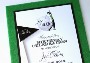 Golf themed Birthday Party Invitations 40th Birthday Golf themed Invitations Embellished