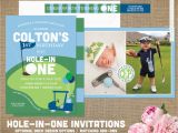 Golf themed Birthday Party Invitations Hole In One Golf Birthday Invitations Golf Ball Golf Cart