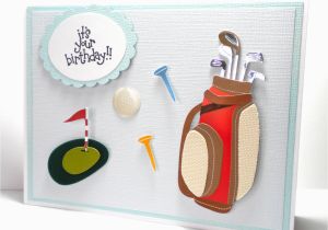Golfing Birthday Cards Golf Happy Birthday Card Greeting Card Golfing Golf Balls
