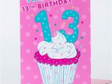 Granddaughter 13th Birthday Card 13th Birthday Card Happy Birthday Cupcake Only 29p
