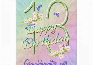 Granddaughter 13th Birthday Card Granddaughter 13th Birthday butterfly Garden Card Zazzle