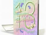 Granddaughter 13th Birthday Card Granddaughter 13th Birthday Flowers and butterflies Card