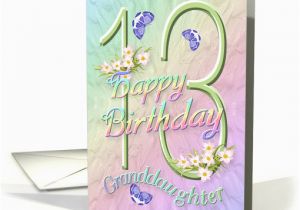 Granddaughter 13th Birthday Card Granddaughter 13th Birthday Flowers and butterflies Card