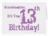 Granddaughter 13th Birthday Card Granddaughter 39 S 13th Birthday In Purple Card Zazzle