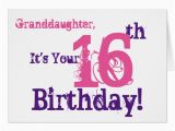 Granddaughter 16th Birthday Cards Granddaughter 39 S 16th Birthday In Purple Pink Card