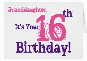 Granddaughter 16th Birthday Cards Granddaughter 39 S 16th Birthday In Purple Pink Card
