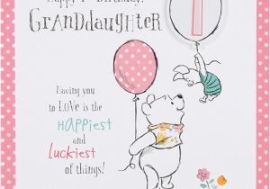 Granddaughter 1st Birthday Card Verses Winnie the Pooh Granddaughter 1st Birthday Card Disney New