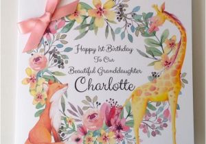 Granddaughter First Birthday Card Personalised Cute Personalised 1st Birthday Card Daughter Granddaughter