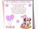 Granddaughter First Birthday Card Personalised Personalised Minnie Girl Daughter Granddaughter Babies