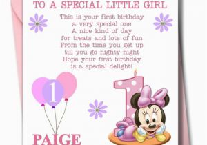 Granddaughter First Birthday Card Personalised Personalised Minnie Girl Daughter Granddaughter Babies