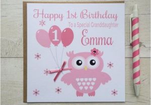 Granddaughter First Birthday Card Personalised Personalised Owl Birthday Card Granddaughter Daughter