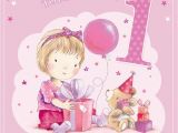 Granddaughters 1st Birthday Card Great Granddaughter 1st 1 today Little Girl Bear with