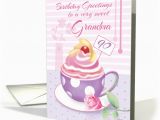Grandma 90th Birthday Card Grandma 90th Birthday Lilac Cup Of Cupcake Card 1296824