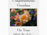 Grandma 90th Birthday Card Pretty Flowers Grandma 90th Birthday Card Zazzle