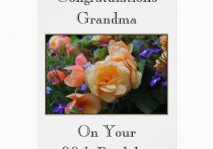 Grandma 90th Birthday Card Pretty Flowers Grandma 90th Birthday Card Zazzle