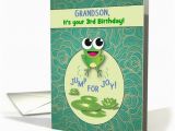 Grandson Birthday Cards Age 3 Grandson Customize Any Age Birthday Frog Card 1292188