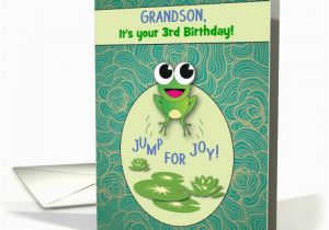 Grandson Birthday Cards Age 3 Grandson Customize Any Age Birthday Frog Card 1292188